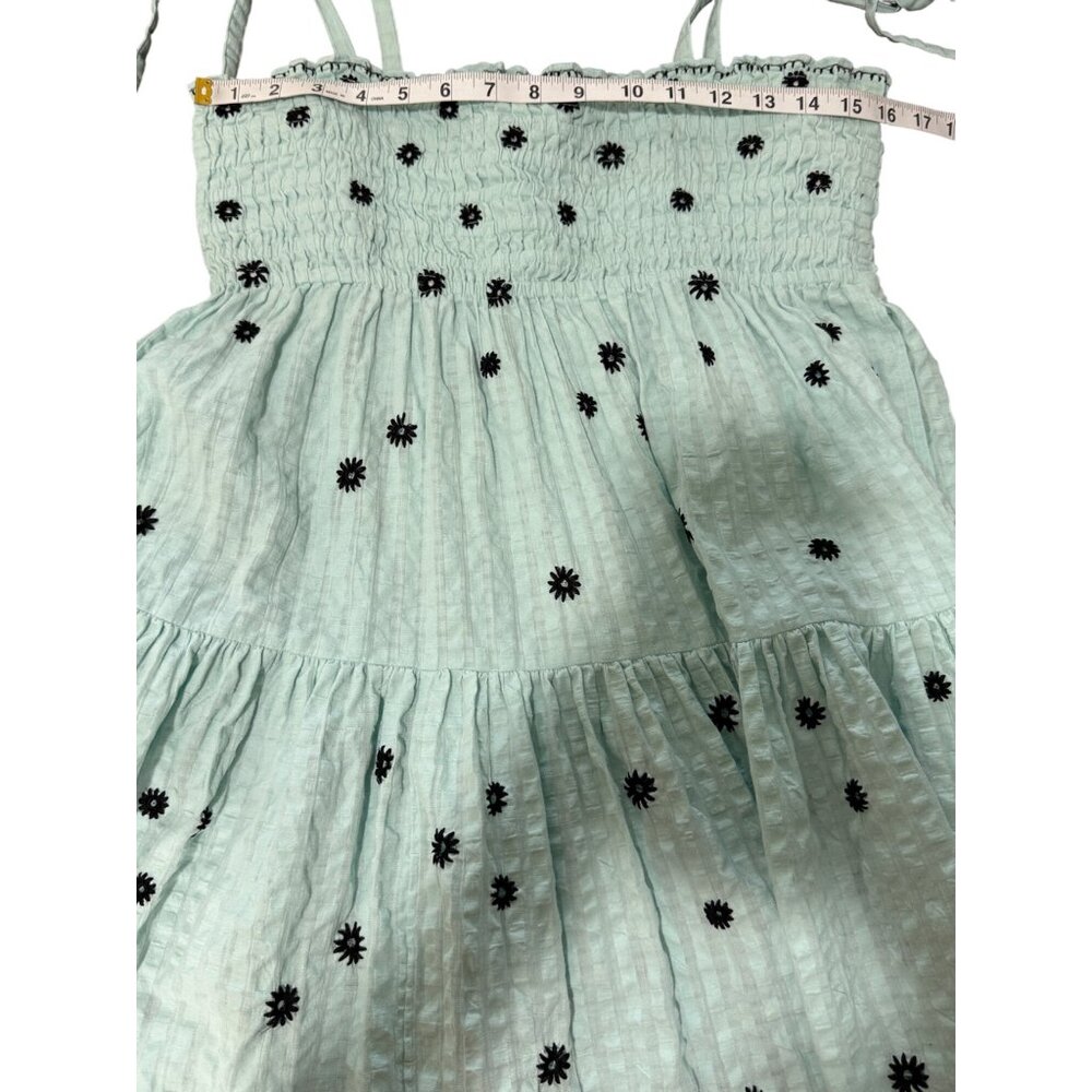 Tanya Taylor Size S Swim Cover-Up Lina Dress Sundress Embroidered Smocked Cotton - Picture 5 of 9